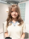 ミルクティーブロンド/ダークブルー/ワンホンレイヤー/ボブ/栄