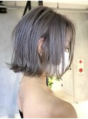 武蔵小杉ダブルカラーウルフショートヘアッシュベージュカラー