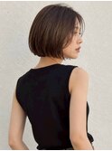 ダークブラウン 顔周りカット 20代 レイヤー 髪質改善 ボブ