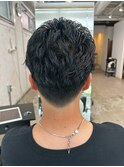 池袋　メンズ　パーマ　ツーブロック　センターパート