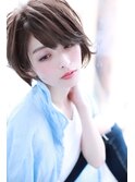 ベージュ小顔ショートボブスタイル【Cirrus by Cloud zero】