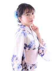 浴衣　ヘアセット　シースルーバング　編み込み《marche田嶋》