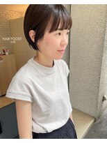 ヘアポケット スタイル店(HAIR POCKET) 丸みのショート×ぱつんとバング