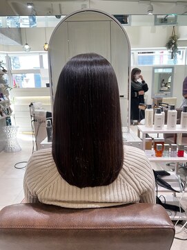フォルテ 横浜店(FORTE) ロングヘア、グレージュカラー、ココアベージュ、黒髪髪質改善