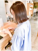 大人可愛いこなれボブ くすみブラウンカラー 20代 30代
