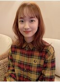 外ハネオルチャンヘアー/オレンジベージュ/20代30代40代