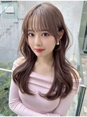シースルーバング透明感カラーレイヤーカットレイヤーロング