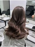 韓国 くびれロング レイヤー ワンホンヘア 小顔前髪