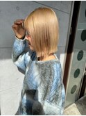 ホワイトベージュ_ぱつっとボブ×ブリーチカラー__ 38