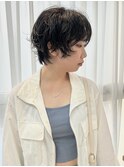 パーマショート 黒髪ショートヘア 小顔パーマ
