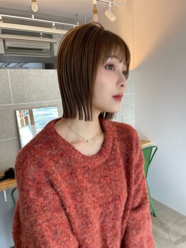 ぱつっとボブ◎まろやかブラウン