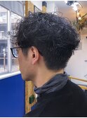 オーダー:横後ろスッキリでパーマ掛けて