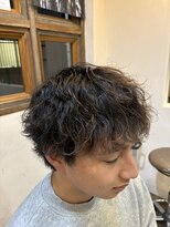 ヘアショップアルファ シャドウパーマ×ブラウン