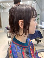 テトヘアー(teto hair) 切りっぱなしボブ、ピンクベージュ、ワイドバング