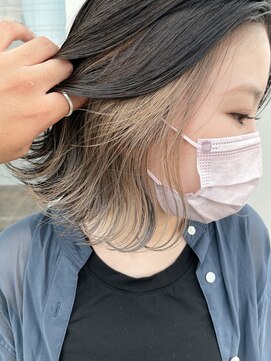 ウル(uLu.) 【アクセントカラー】ボブ×インナーグレージュ☆