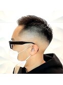 メンズスキンフェードショートアップバングフォワード短髪