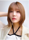 say.原田美千留ボブ くびれボブ 韓国風 ミルクティーベージュ