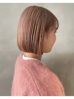 ハウ 心斎橋(how)&nbsp;透明感抜群♪ダブルカラーブリーチハイトーンピーチピンクボブ