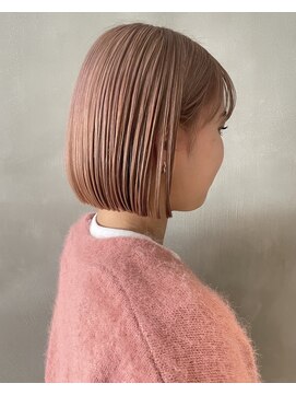 ハウ 心斎橋(how) 透明感抜群♪ダブルカラーブリーチハイトーンピーチピンクボブ