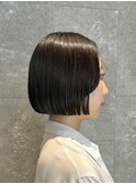 ミニボブぱっつんタイト韓国切りっぱなしbob原宿
