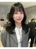 10代20代30代大人可愛い韓国風ブルーブラックヨシンモリヘア