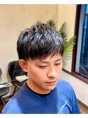 爽やかツーブロックショート