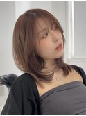 韓国ヘアーハッシュカットレイヤーカットハイライトカラー