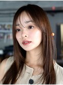 伸ばしかけロングレイヤーカット毛先パーマ顔周りカット