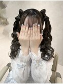 立体リボンツインテール