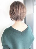 チェリーレッドアプリコットオレンジハイトーンカラー韓国ボブ