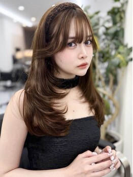 レイヤーカット riah 京都河原町 顔周りレイヤーカット／前髪カットレイヤーカットの写真/トレンドを外さないレイヤーカットや韓国スタイルに欠かせない繊細な顔まわりカットで色っぽ大人スタイルを