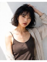 ノラ シブヤ(NORA)&nbsp;小顔ミディアムパーマミディアムデジタルパーマボブパーマ前髪