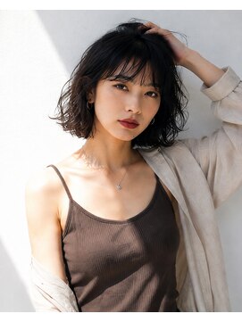 ノラ シブヤ(NORA) 小顔ミディアムパーマミディアムデジタルパーマボブパーマ前髪