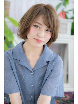 ミック 日暮里店(miq) 外ハネフレンチカジュアルアッシュオリーブボブカットb1