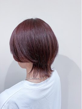 ロロン 下高井戸(LORONG) ミディアムスタイル　マッシュウルフ　ピンクブラウン