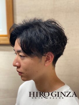 ヒロギンザ 新橋日比谷口店(HIRO GINZA) センターパートナチュラルパーマ 新橋 理容室 床屋 ヒロ銀座