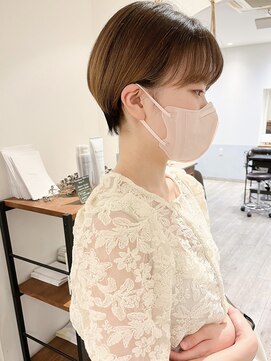 ラミエ バイ メルト 吉祥寺(lamie by melt) "久保田"大人かわいいマッシュショートベージュ前髪あり