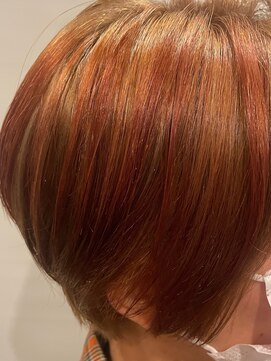 六本木美容室 西麻布店 ミルクティーカラーハイライト　ピンク◎イルミナカラー