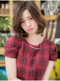 くせ毛風ボブパーマ抜け感エアリーミディc5志木20代30代40代