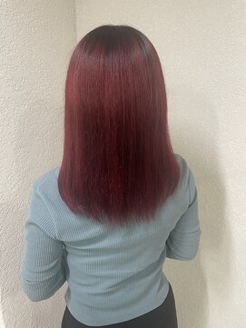 アジールヘア 所沢プロペ通り店(agir hair) レイヤーカットデザインカラーチェリーレッド夏ケアブリーチ所沢