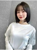 黒髪 内巻き艶ボブ