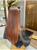 ロングヘアー/オレンジカラー/ブリーチ無し