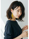 30代40代50代外ハネミディアムゆる巻耳かけ髪質改善白髪染め