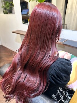 ラレイ ハラジュク(Lalei harajuku) 【白石】ブリーチなしダブルカラーチェリーレッド10代20代原宿