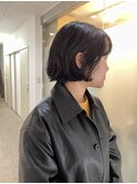 緩パーマ×ミニボブ