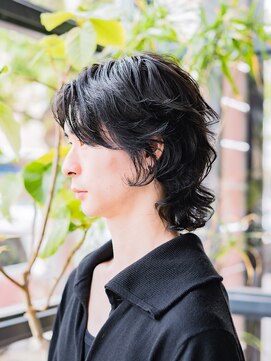 ヘアークラフト(Hair Craft) メンズルーズパーマ × ブルーブラック【アディクシーカラー】