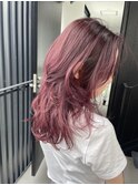 ワインレッド×ハッシュカット