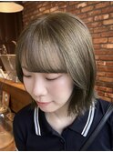 【Vicky指名】顔周りレイヤーボブ 透明感オリーブベージュ