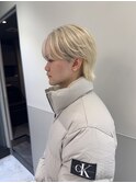 ホワイトブロンド マッシュ