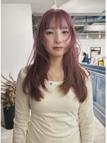クイン(qin)&nbsp;1ブリーチロングレイヤーピンクベージュ